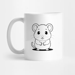 Cute Baby Hamster Animal Outline Mug